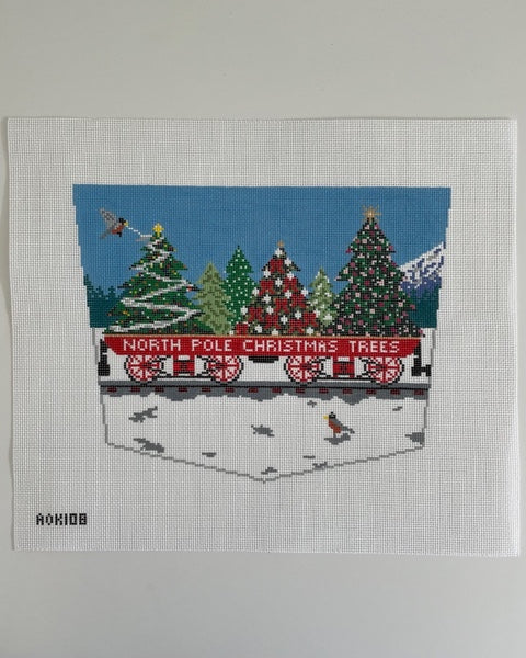 AOK 108 - Red Train Car Stocking Topper