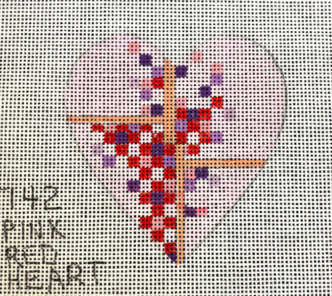 Penny Macleod:PM742 Pink Red Heart 3" x 3" 18