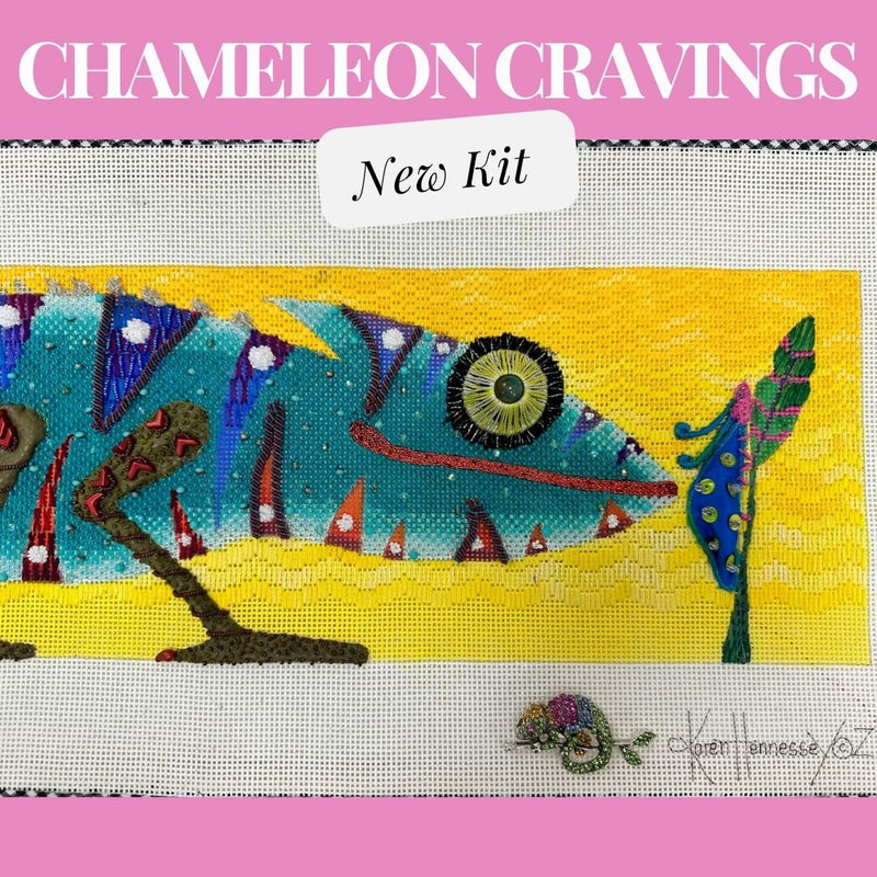 New Needlepoint Kit: Chameleon Cravings