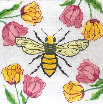 180A Honey Bee & Tulips