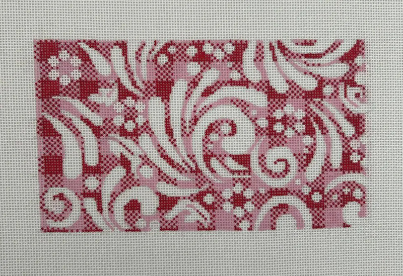 23-282 Red/Pink Check Purse Insert 4 x 7”