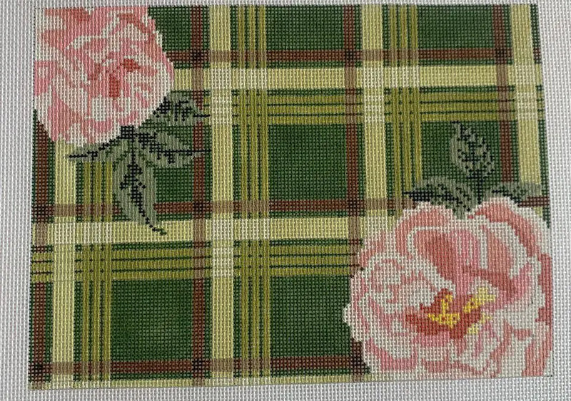 23-326 Green plaid with flower