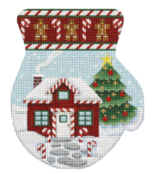 2336B  CANDY CANE HOUSE MITTEN