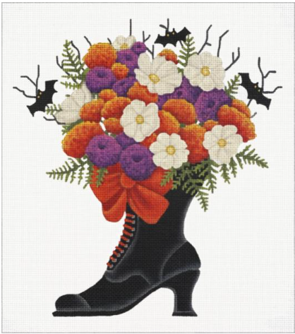 2344B  BAT WITCH BOOT BOUQUET