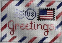 343 Red Blue Greetings Tag