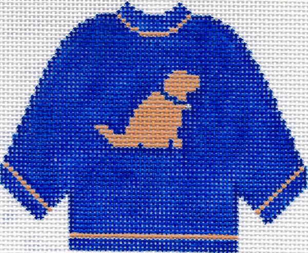 Blue Sweater with Yellow Lab Ornament