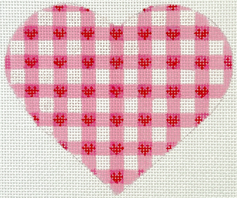 OM-422 Mini Heart – Pink Gingham w/ Red Hearts