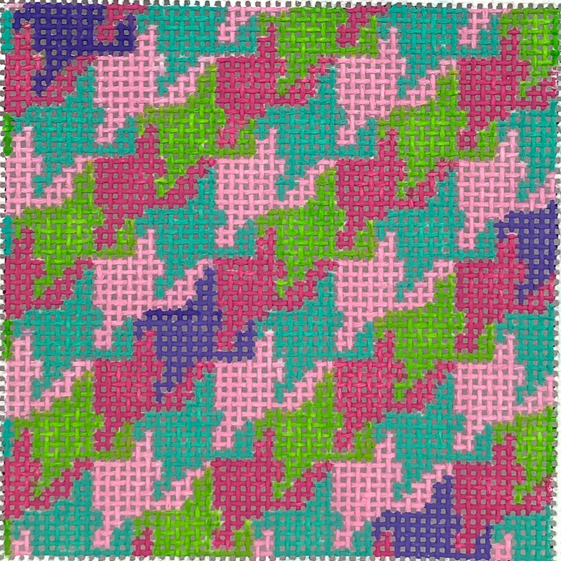 INSSQ3-43 Planet Earth 3” Square Insert – Houndstooth – pinks, green, turquoise & lavender