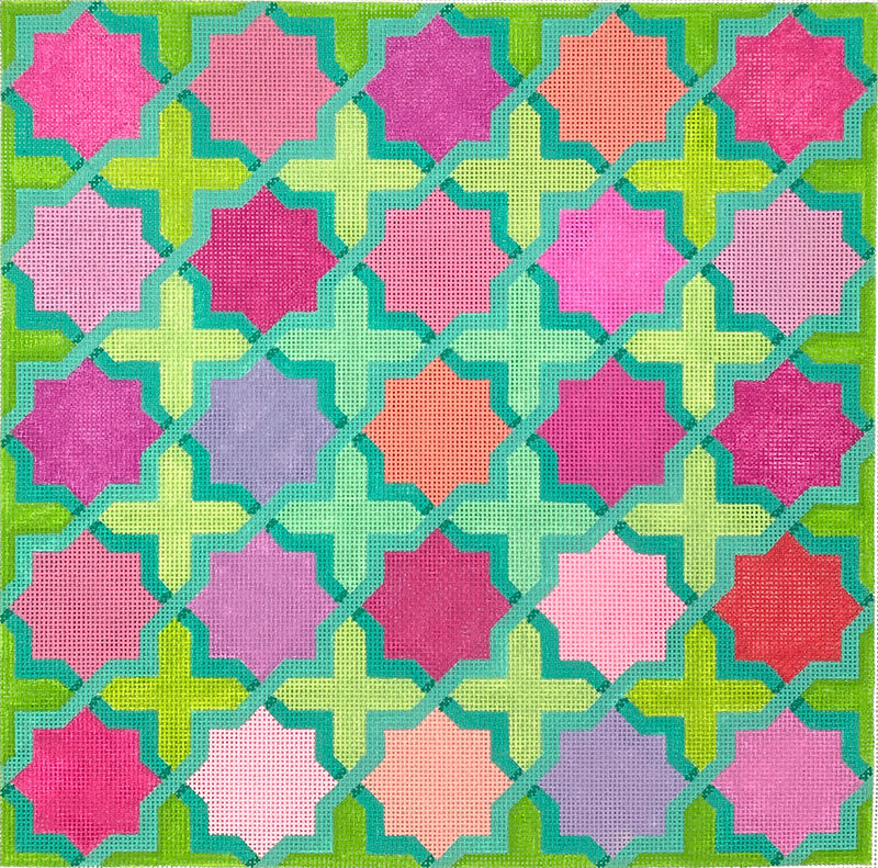 PL-525 Moroccan Tiles – Crosses & Stars in Bright Pastels