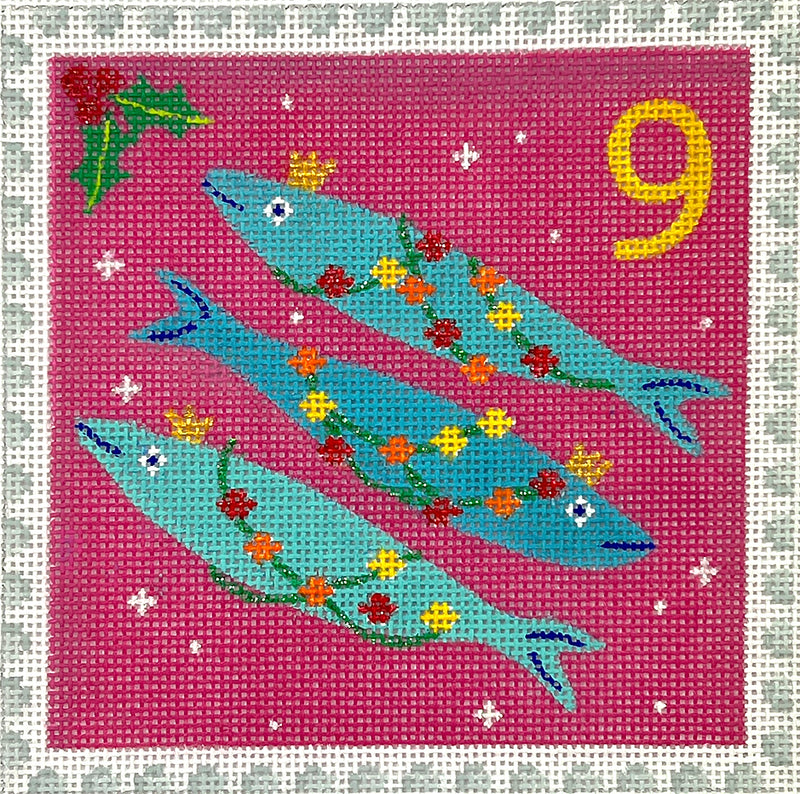 KH-PL-09 Klara Hawkins – Advent Stamp #9 – Three Fishes