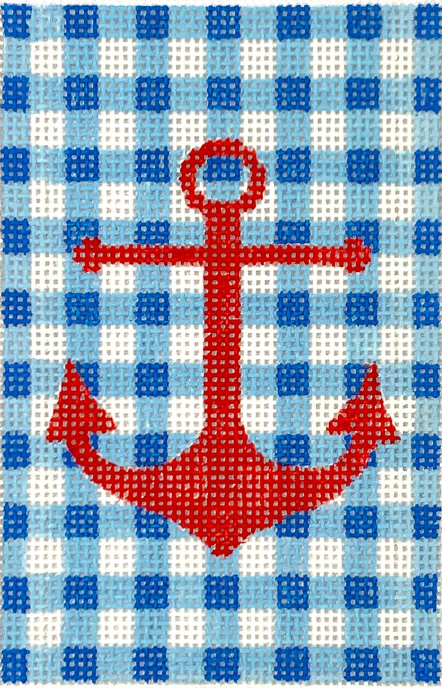 INSPPP-13 Planet Earth Passport Cover Insert – Red Anchor on Blue Gingham