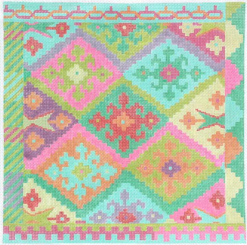 PL-145 Kilim Square w/ Stepped Diamonds – circus palette