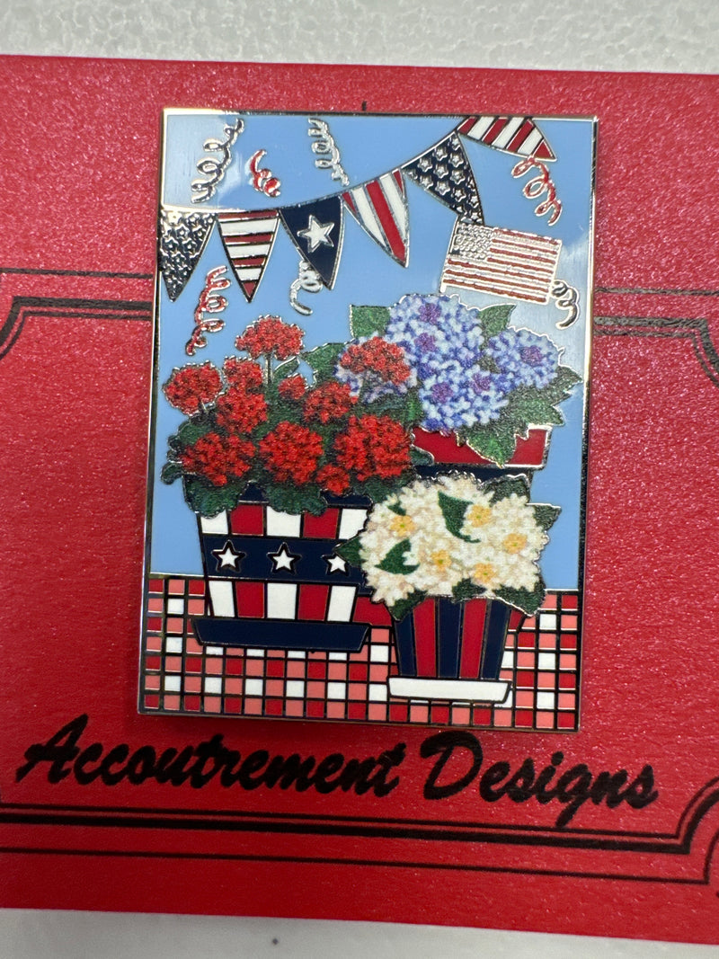 Accoutrement Designs RWB Blue Flowers