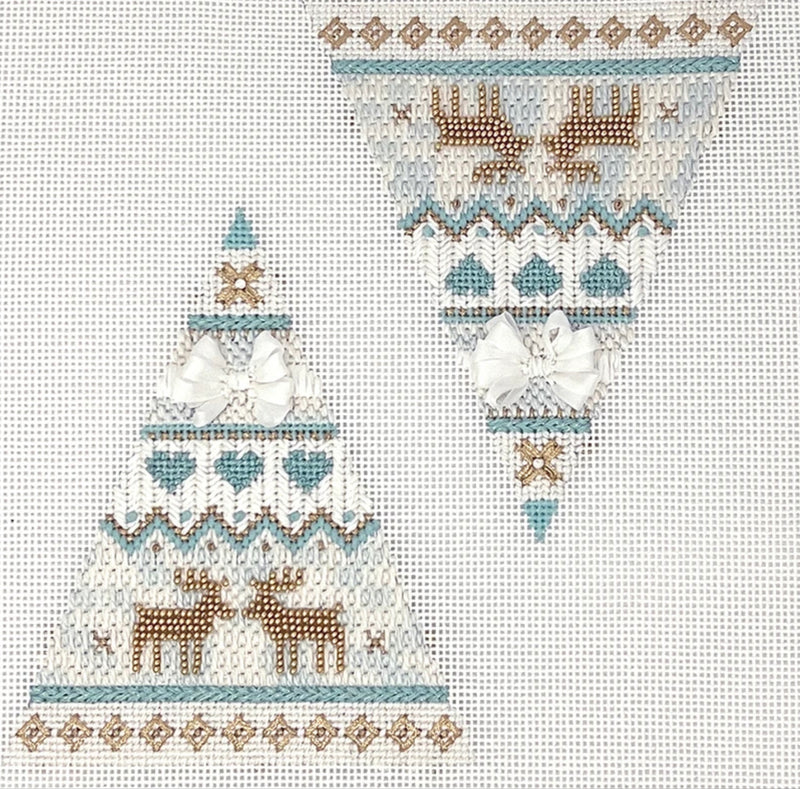 HC-305 Two Sided White Tree - Medium with Stitch Guide by Patricia Sone