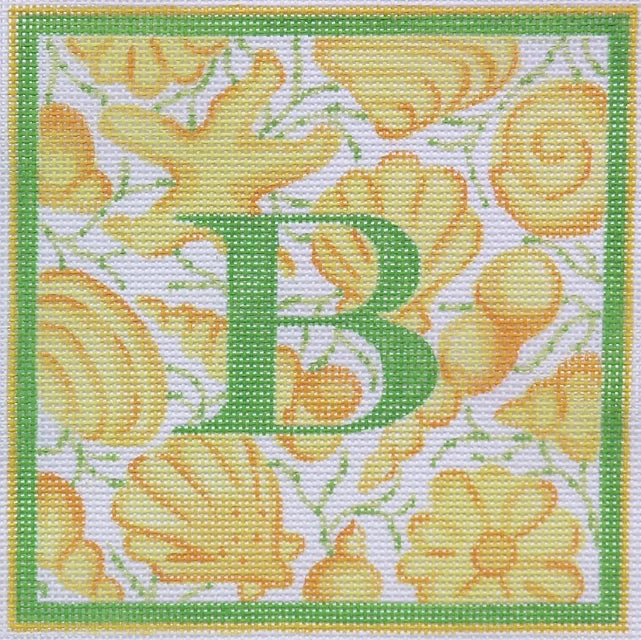 Lilly Letter – Shells – yellows & greens (specify letter or blank)