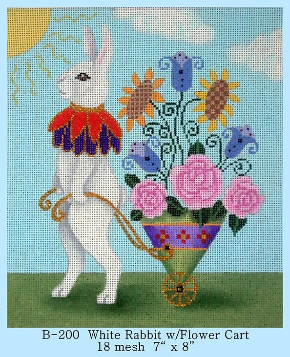 White Rabbit w/Flower Cart