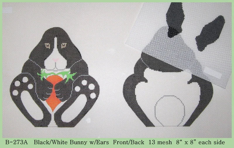 Black/White Bunny w/Ears