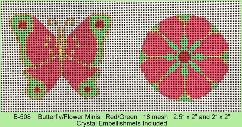 B-508 Butterfly Flower Mini in Red/Green