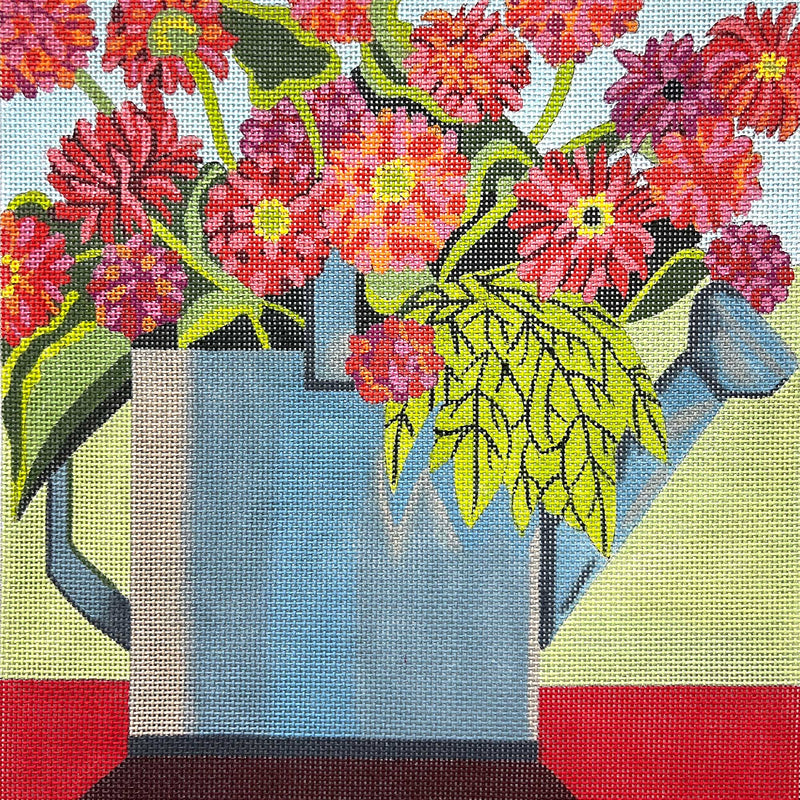4601 WATERING CAN W/ RED FLOWERS