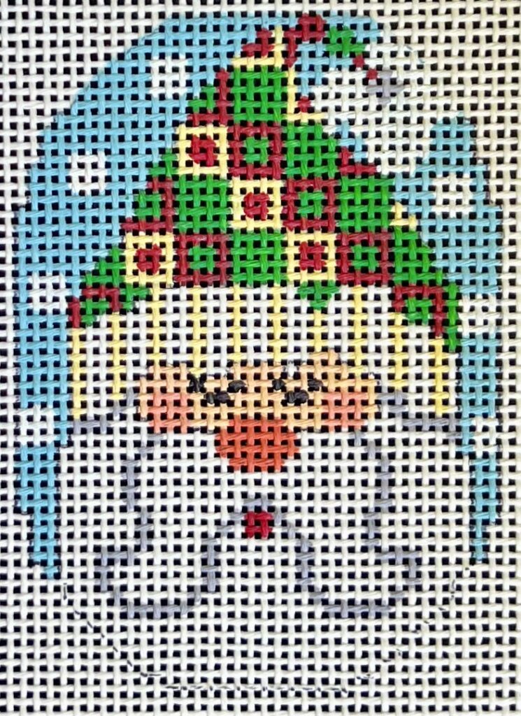 Cheryl Huckaby:CH-1227 (Santa Ornament - Hat with Squares)