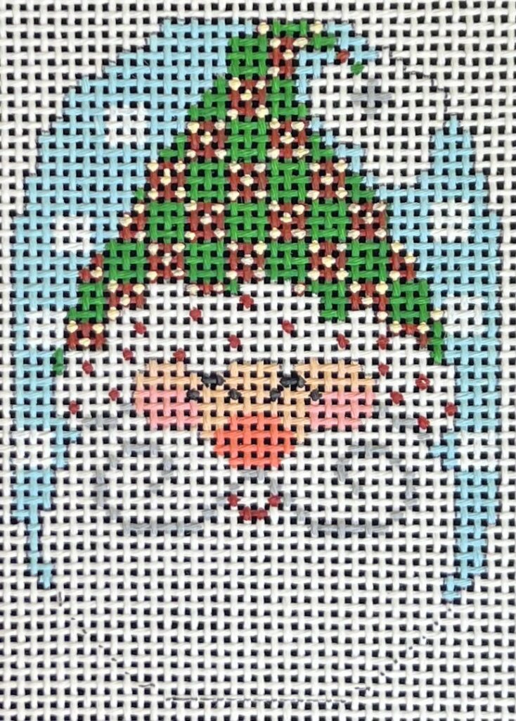 Cheryl Huckaby:CH-1228 (Santa Ornament - Hat with Plaid)