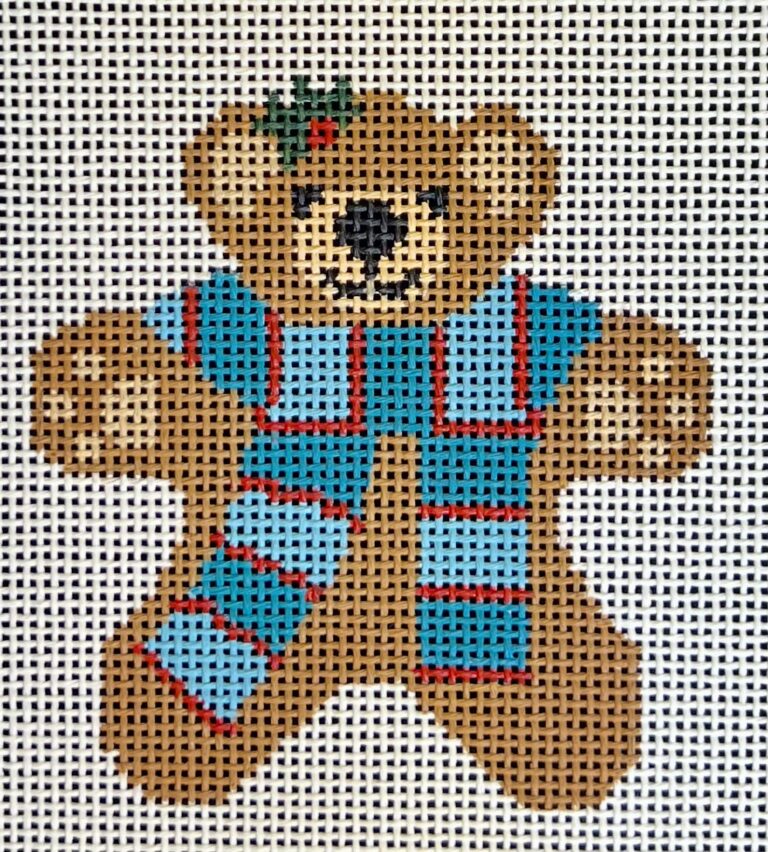 Cheryl Huckaby:CH-1260 (Teddy Bear Ornament -   Striped Scarf)