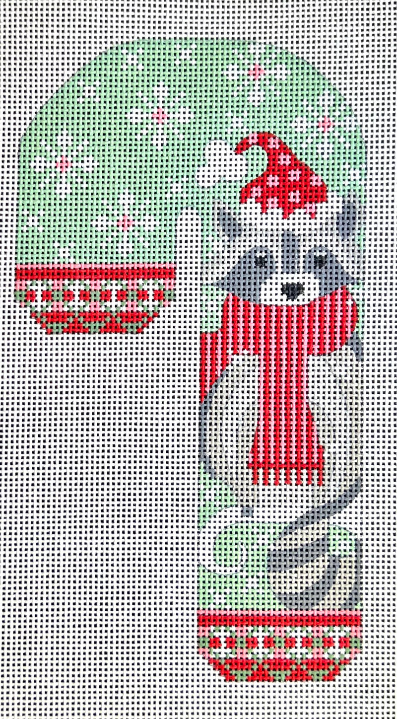 CH-1263 Woodland Creatures Candy Cane - Raccoon