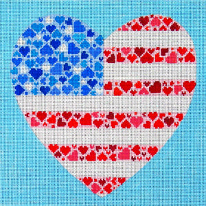 D8164-American Flag Heart