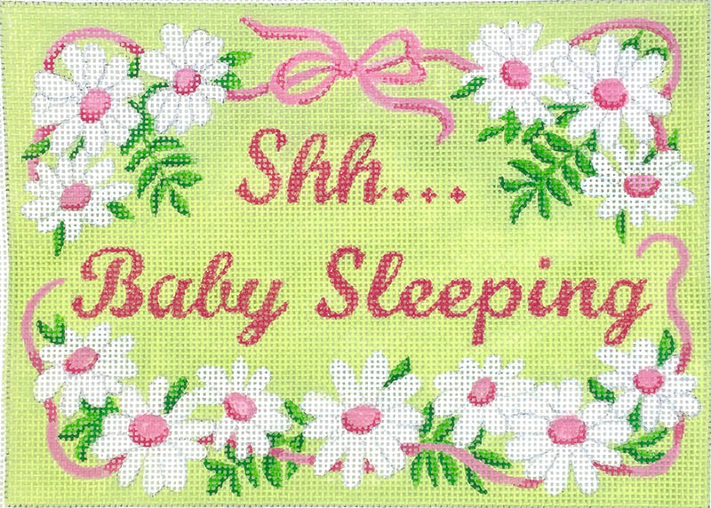 DH-36: “Shh...Baby Sleeping – Daisies with Pink Centers – pinks & greens