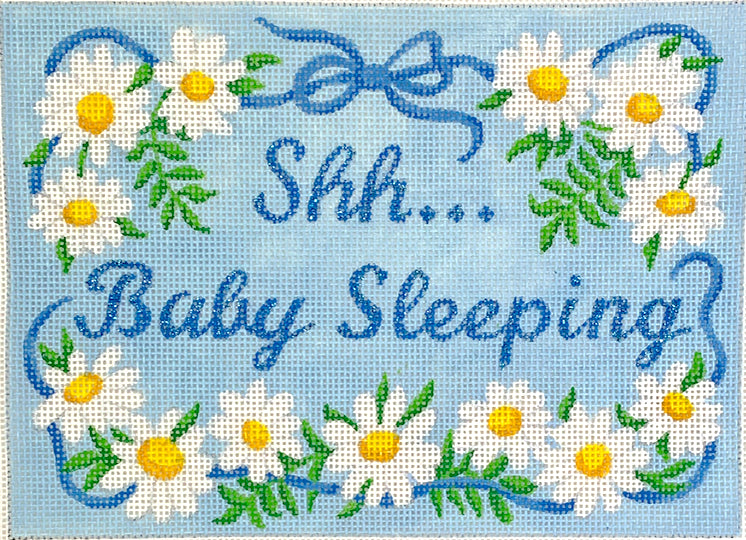 DH-39: “Shh...Baby Sleeping – Daisies – blues, yellows & greens