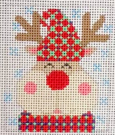 Cheryl Huckaby:CH-1248 (Reindeer Ornament - Red  Hat)