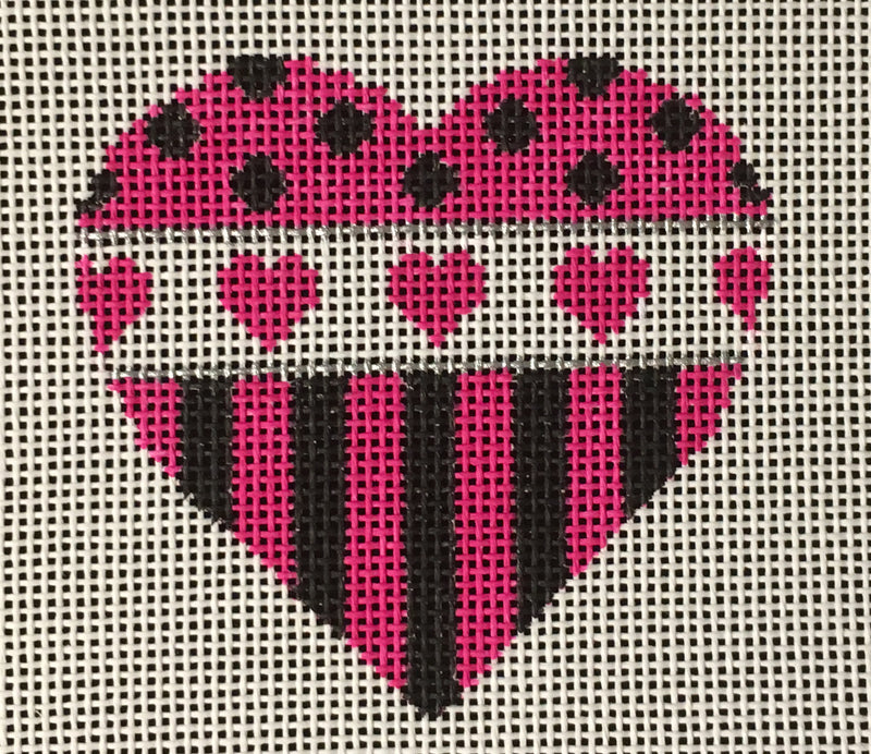 H-23 Pink/Black Heart