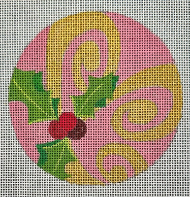 HO2405 Round Pink Swirl Holly