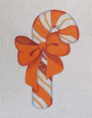 HO3098 ORANGE CANDY CANE ORNAMENT