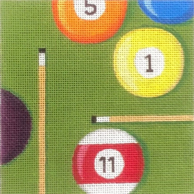 HO3320 POOL CUE BALLS Painted Canvas by Raymond Crawford