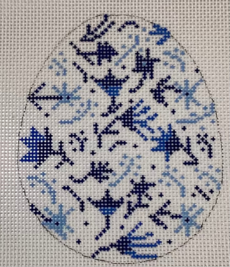 21-120 Blue Floral Egg