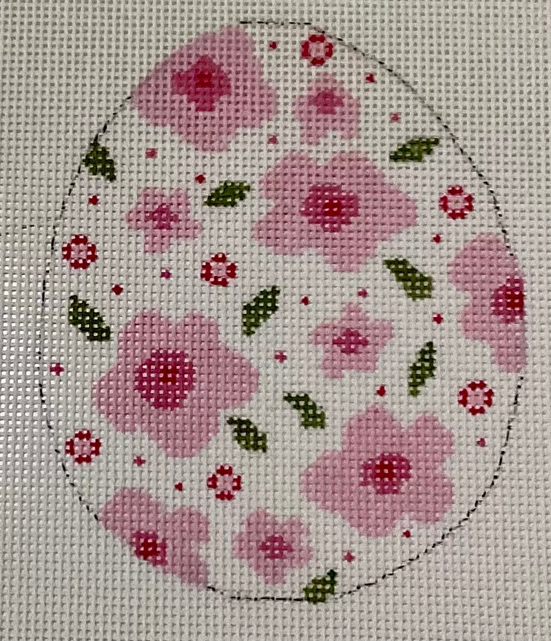 22-217 Green & Pink Floral Egg