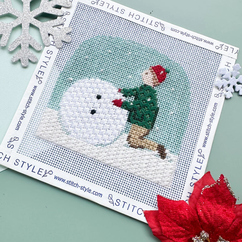 SS188 Winter Village - Boy Making Snowman