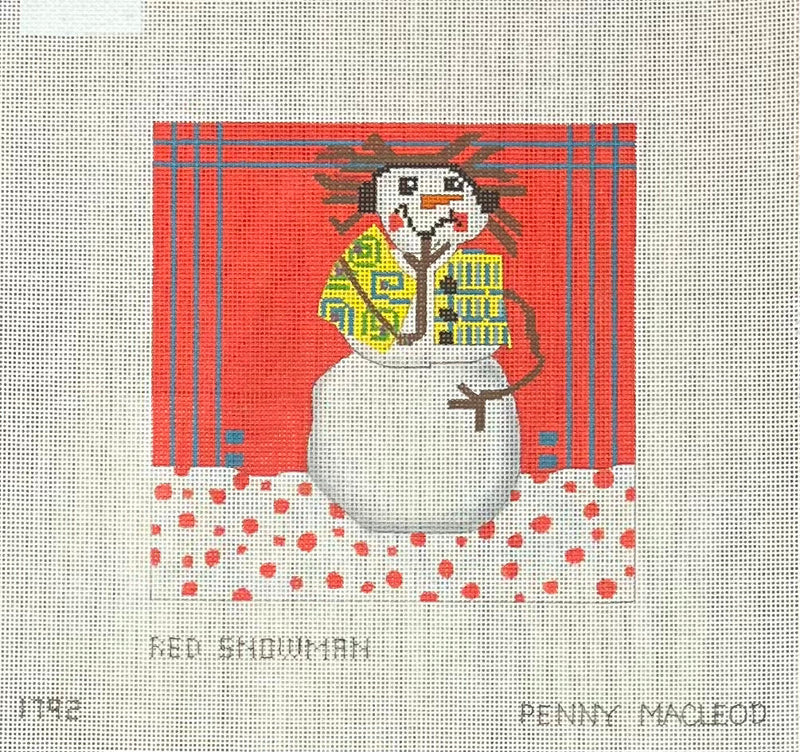 Penny Macleod:PM1792 Red Snowman 6x6 18M