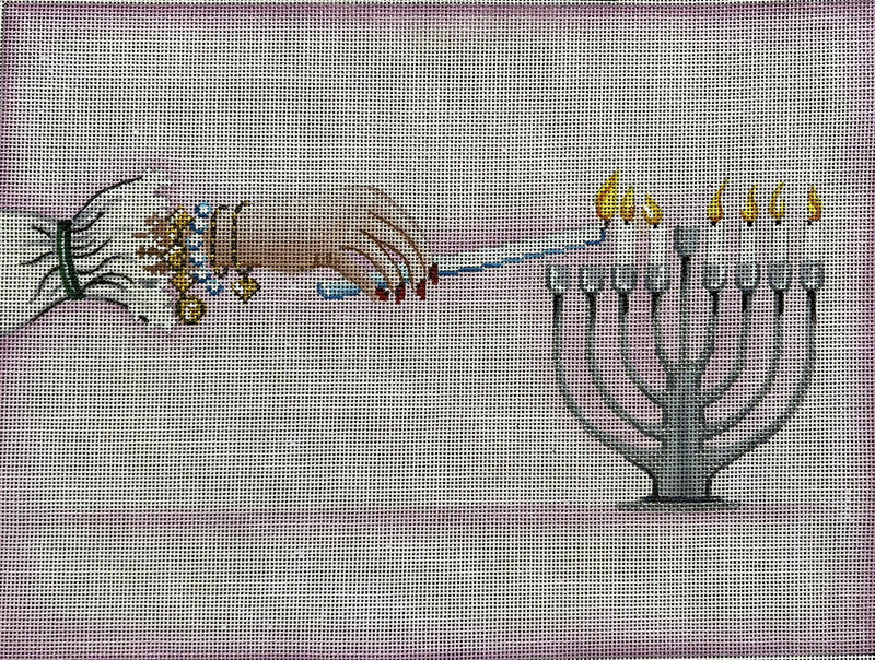 20133-RHD-ornament, Woman lighting menorah