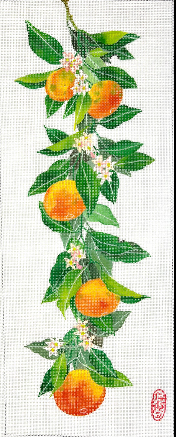 GM-PL-07 Hanging Oranges w/Leaves & Orange Blossom