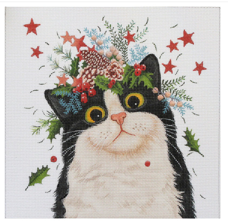 PLD-VM-1720 Winter Cat with Flowers