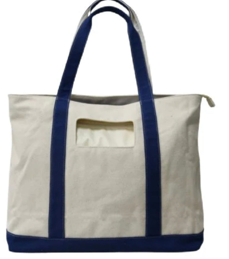 Self Finishing Canvas Tote with 5 x 2 Insert Window