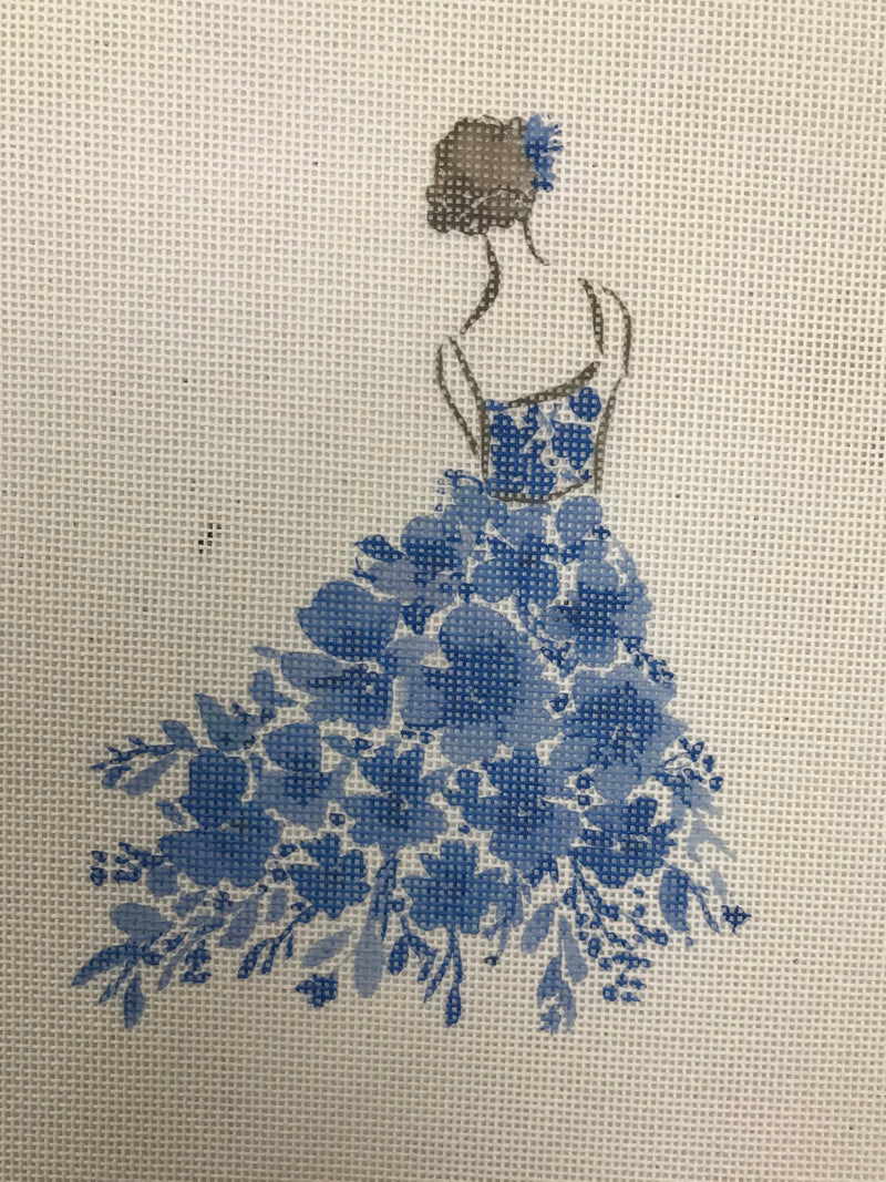 ECT876C Lady w/Blue Flowers