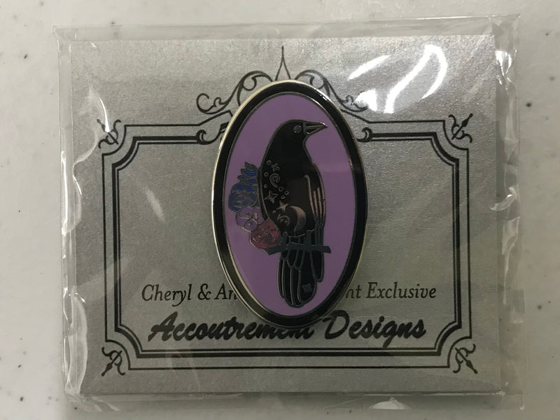 Accoutrement Designs Needleminder Raven on Purple Oval