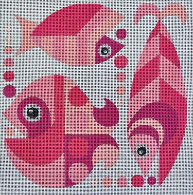 HO2552  Pink Fish Square