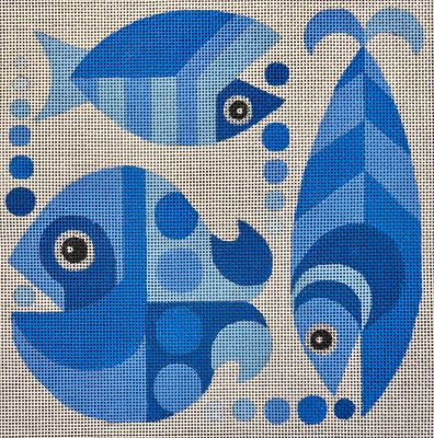 HO2551  Blue Fish Square