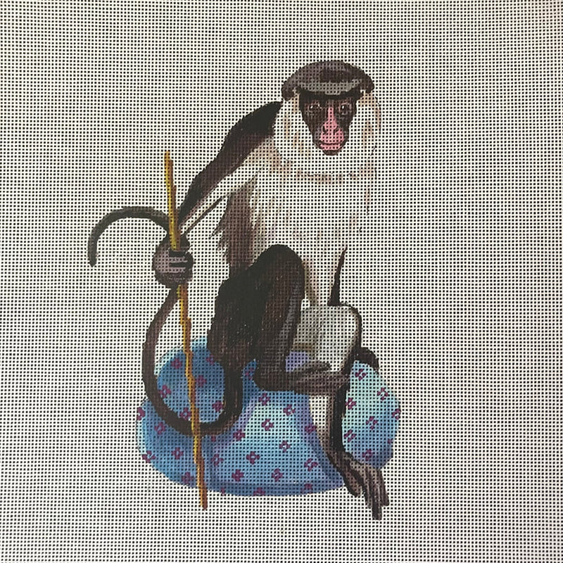 AN495  baboon on cushion