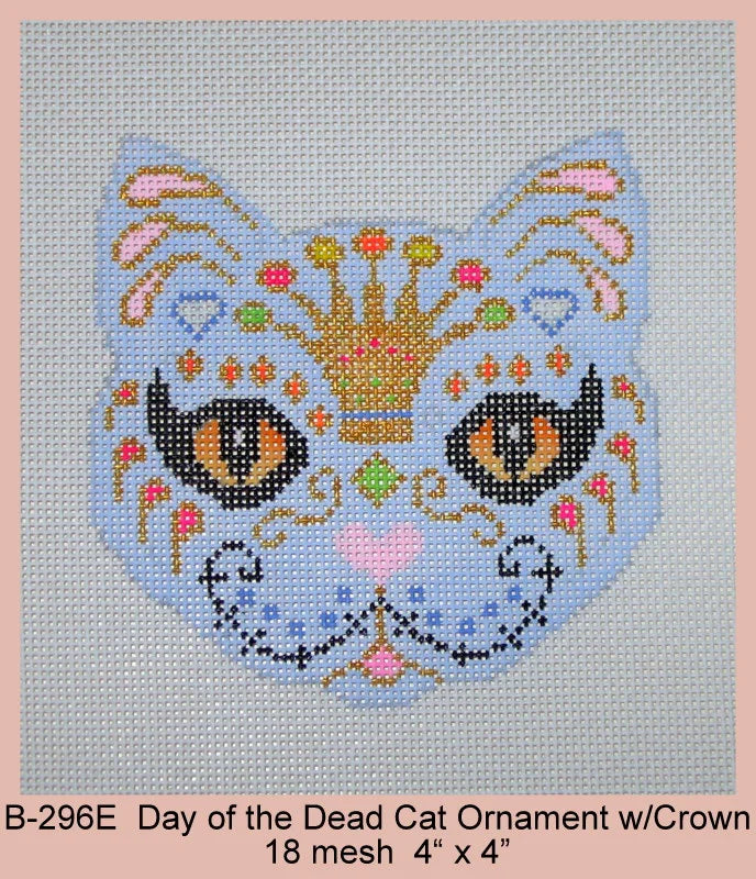 Day of the Dead Cat Ornament w/Crown