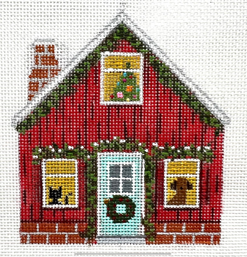 GE-TS109 Christmas House with Dog and Cat